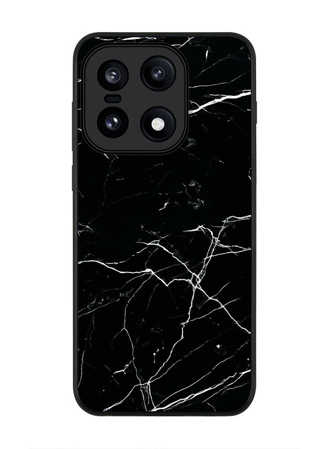 For OnePlus 15 Case,Slim fit Camera Protection, Shockproof Thin Phone cover  - Marble Print Black